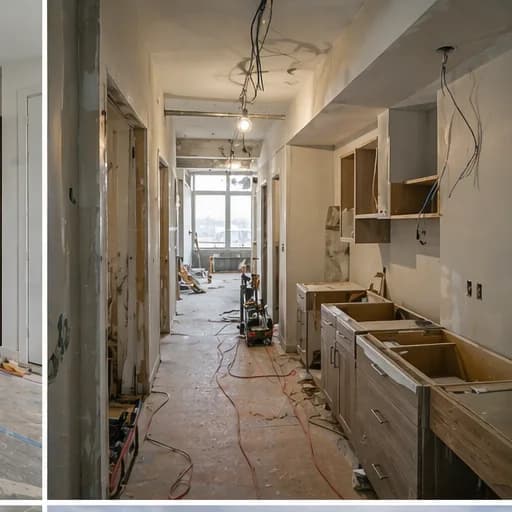 Cabinet installation in a hallway of a multi-unit residential building