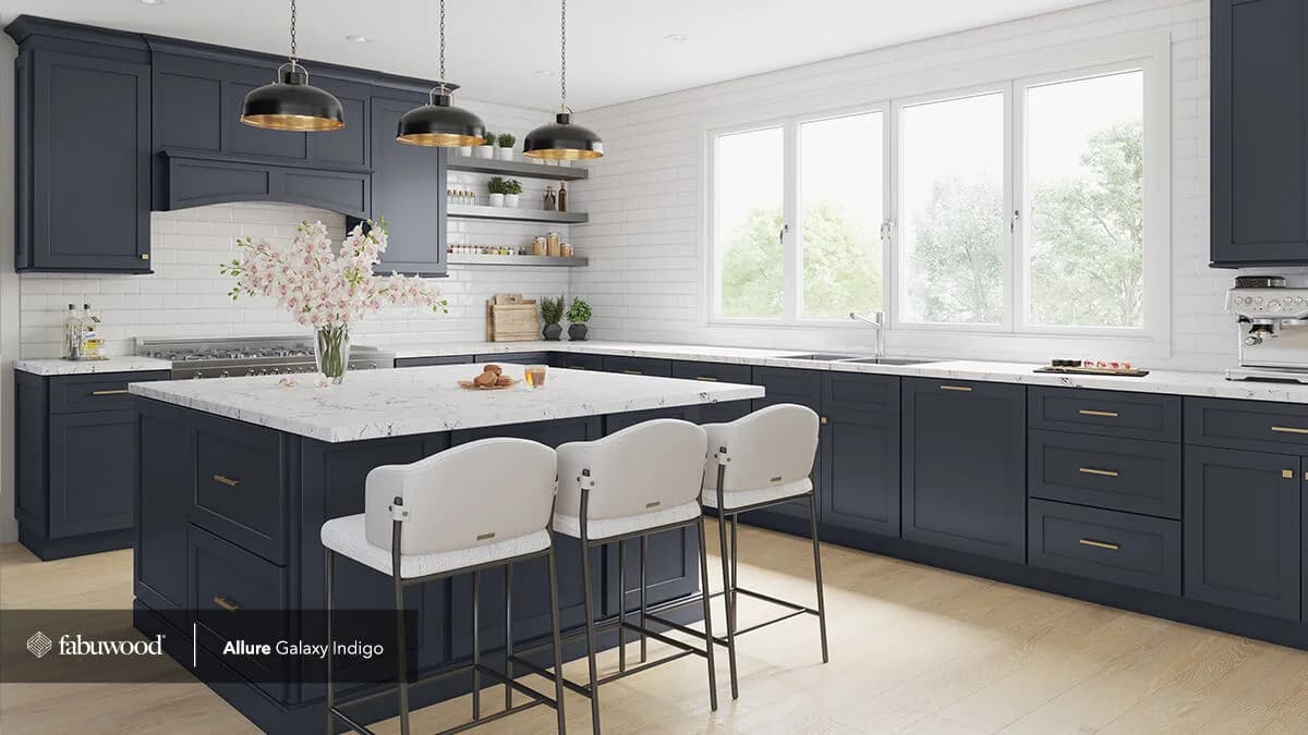 Fabuwood Allure Galaxy Indigo kitchen full view Fabuwood Allure Galaxy Indigo kitchen full view