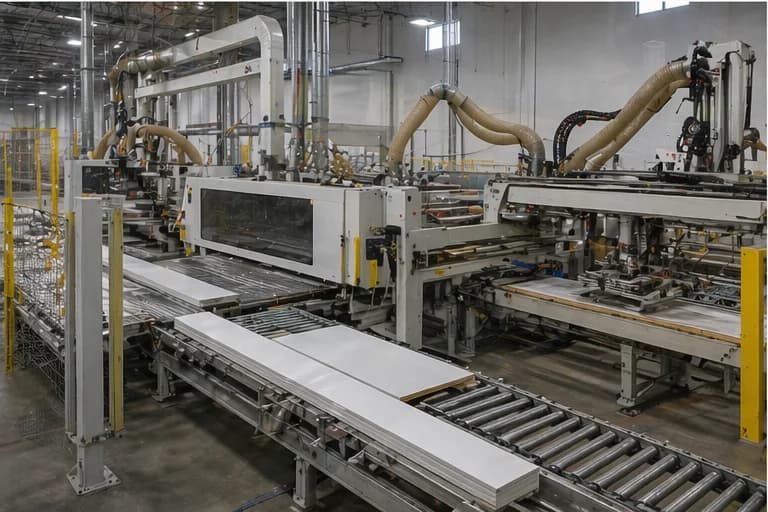 CNC machining equipment cutting cabinet panels to exact specifications